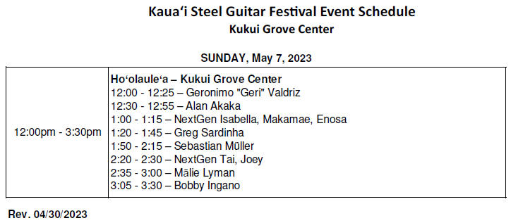 2023 Event Schedule-Kukui